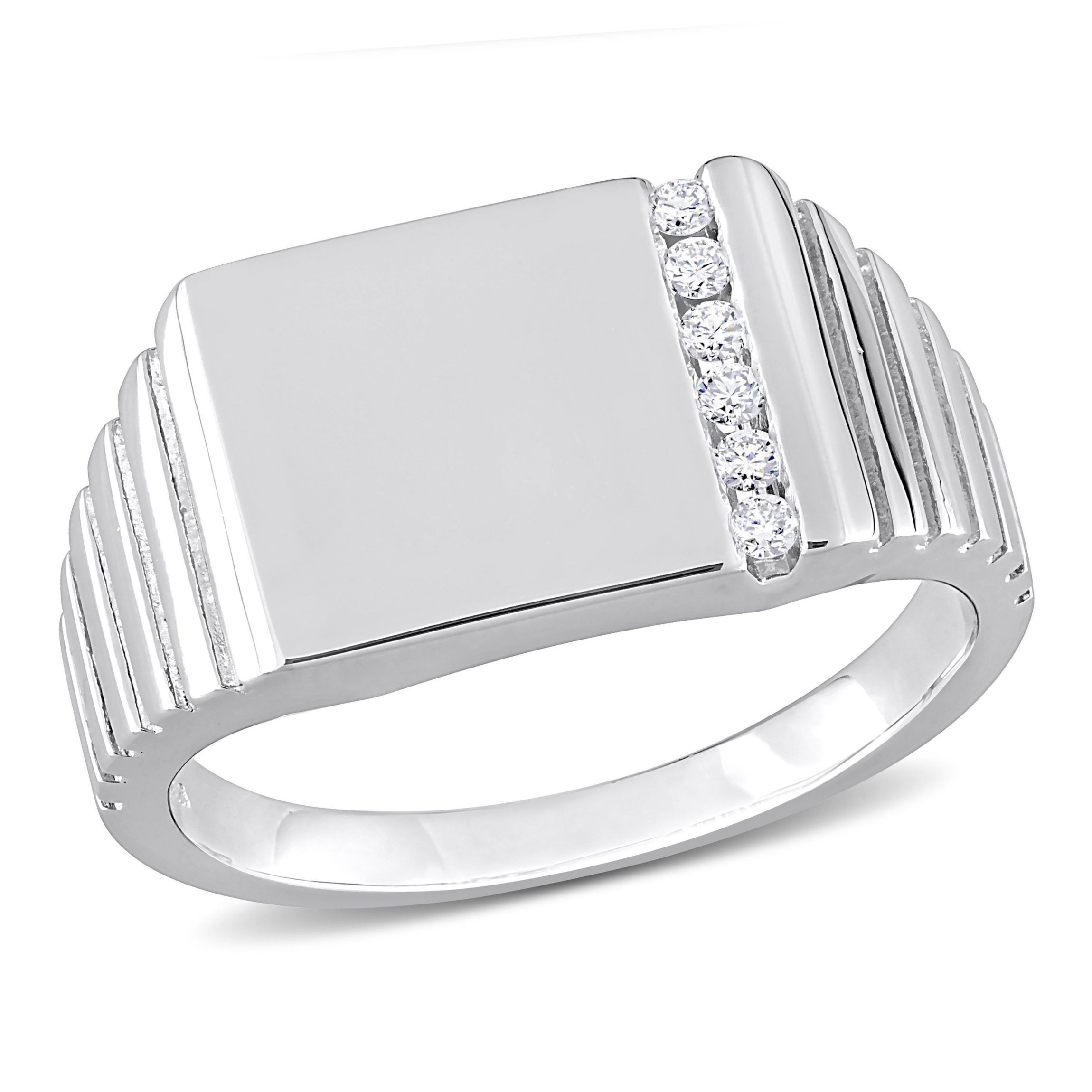 1/10 ct. t.w. Diamond Mens Ring in Sterling Silver