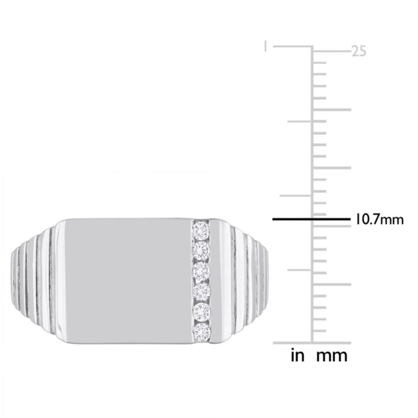 1/10 ct. t.w. Diamond Mens Ring in Sterling Silver