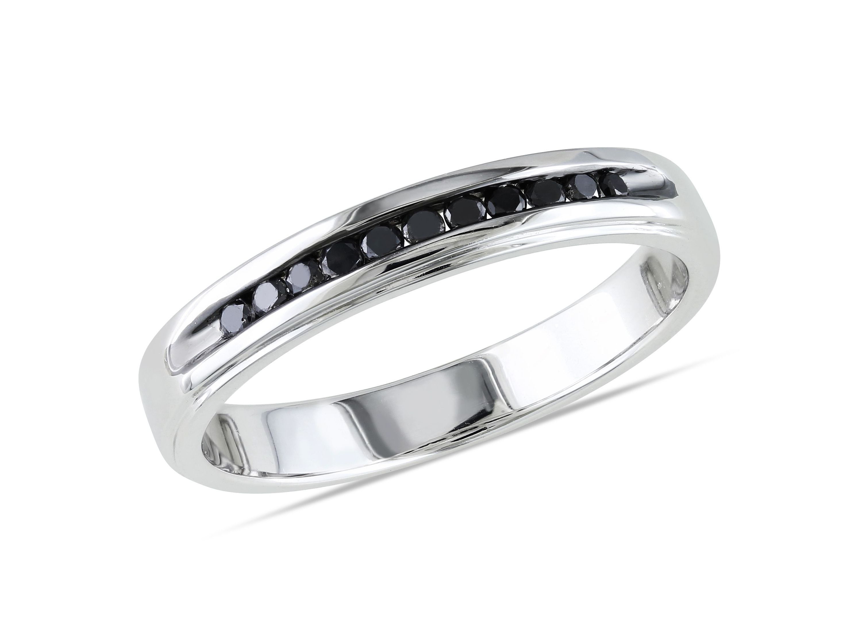 1/4 ct. t.w. Black Diamond Mens Ring in Sterling Silver
