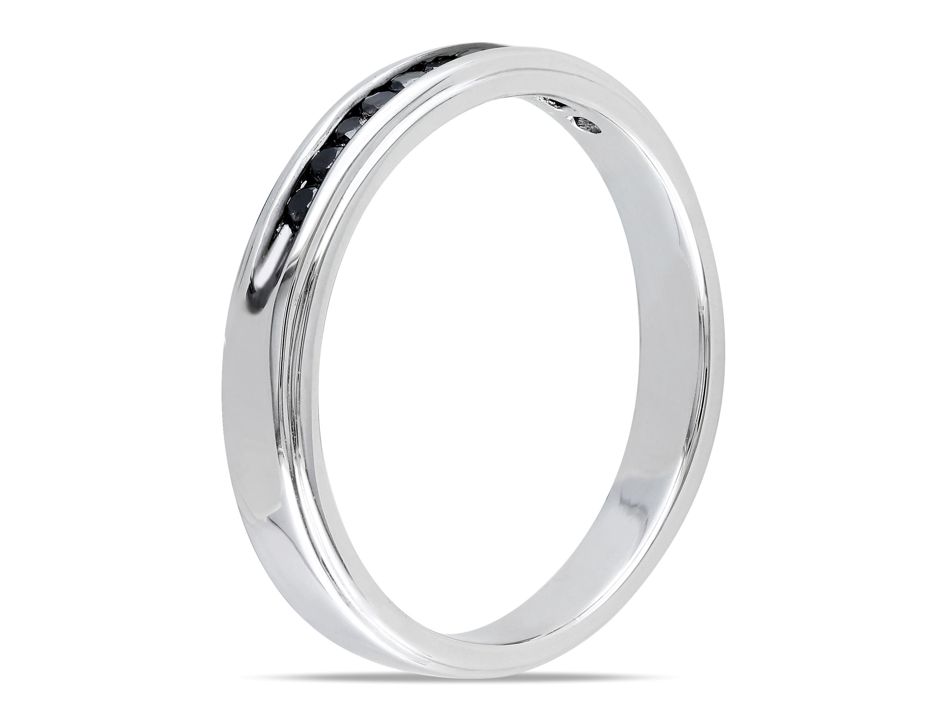 1/4 ct. t.w. Black Diamond Mens Ring in Sterling Silver
