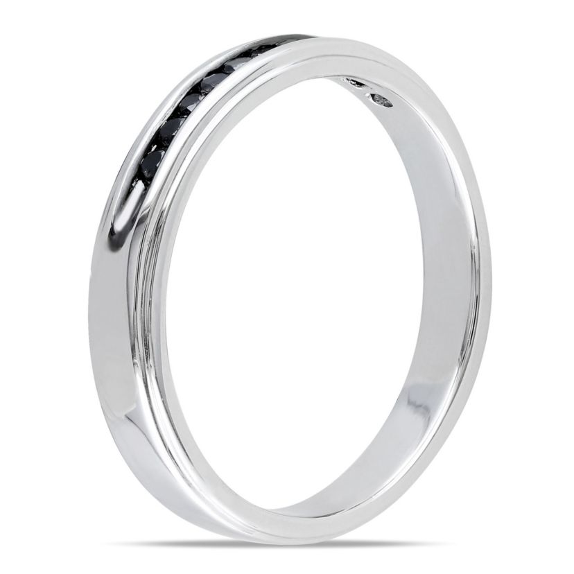 1/4 ct. t.w. Black Diamond Mens Ring in Sterling Silver