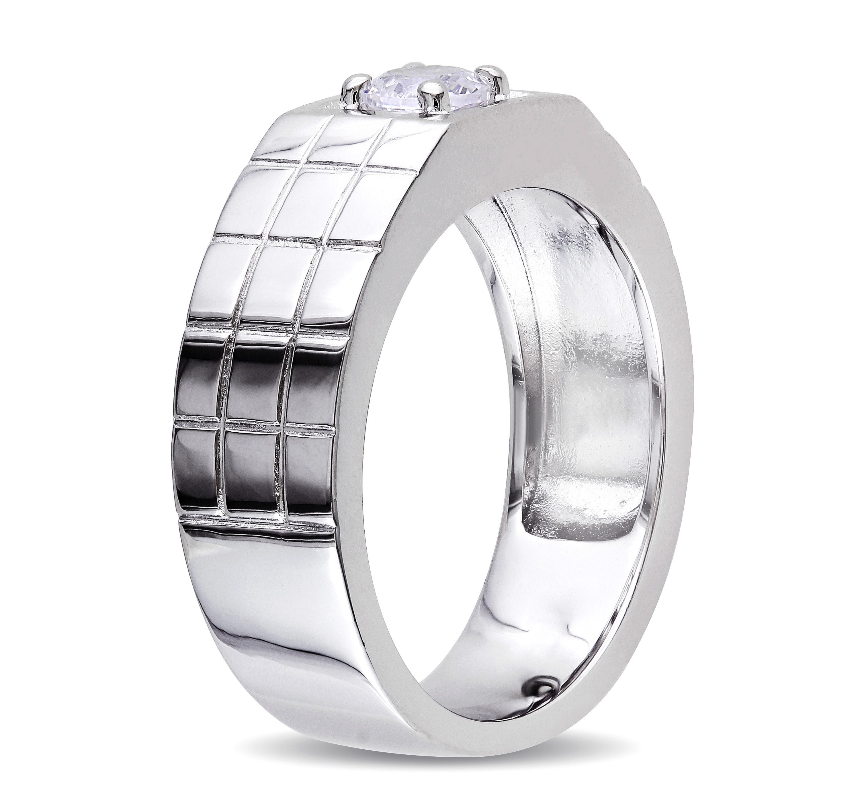 Lab Created Created White Sapphire Mens Ring in Sterling Silver