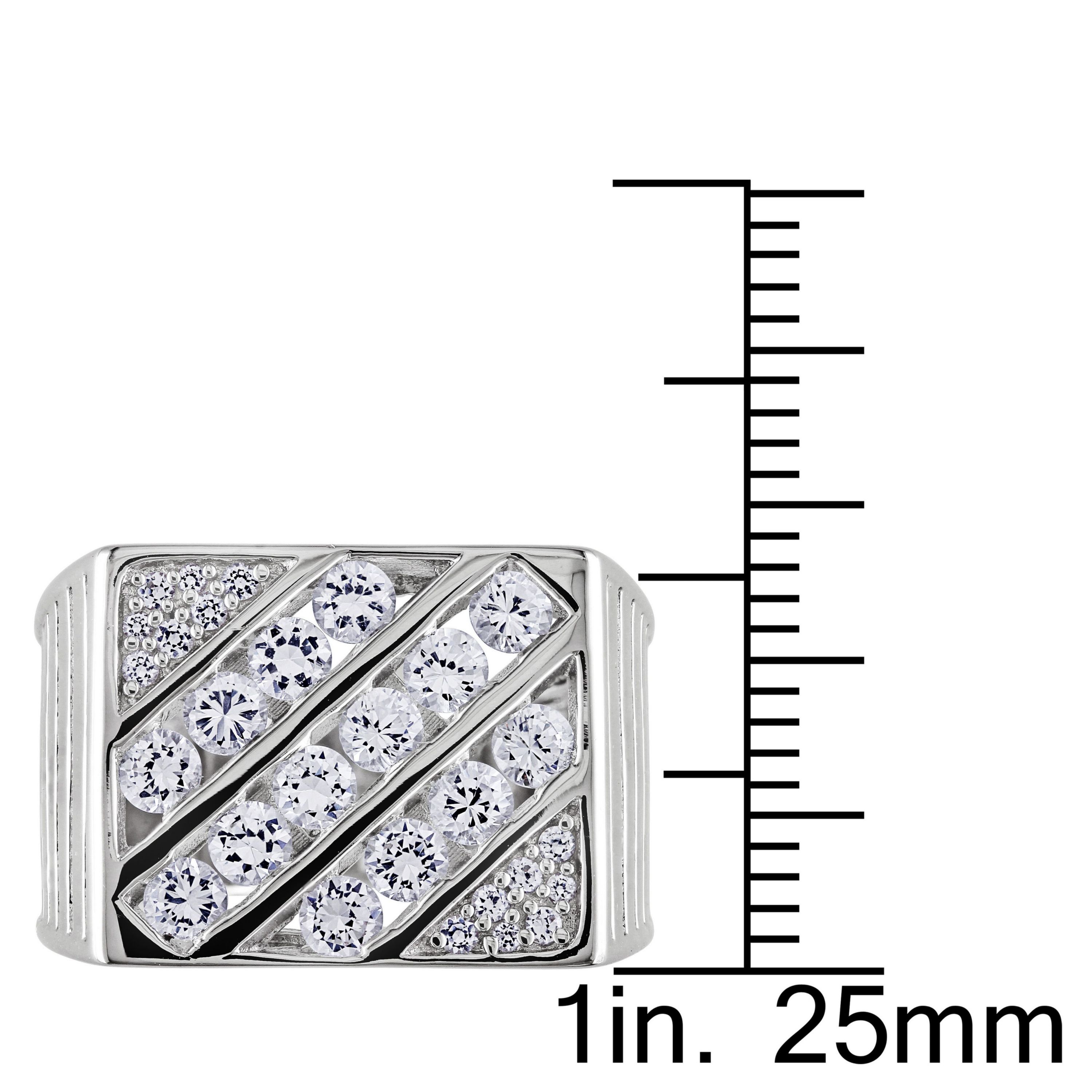 Lab Created Created White Sapphire Mens Ring in Sterling Silver