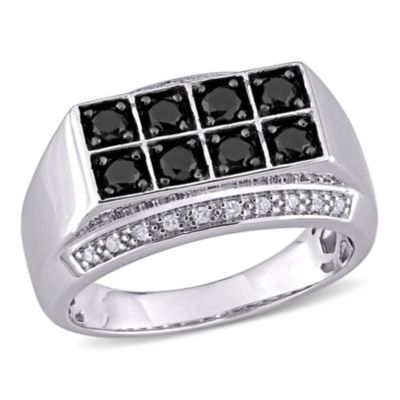 Belk & Co 1 ct. t.w. Diamond Men's Ring in Sterling Silver with Black Rhodium Plated, White, 9.5 -  0075000587837