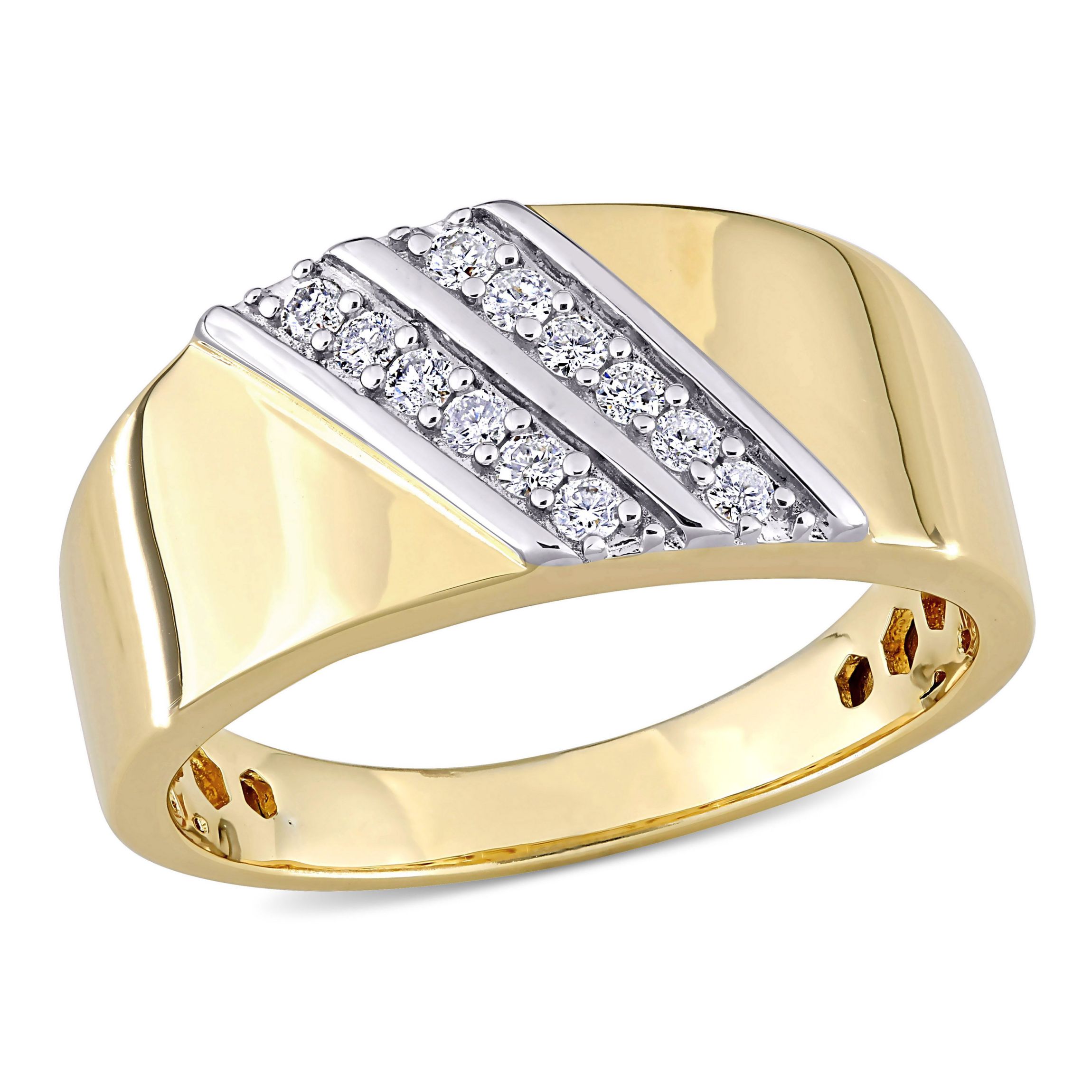 1/4 ct. t.w. Diamond Mens Ring in Two-Tone Sterling Silver
