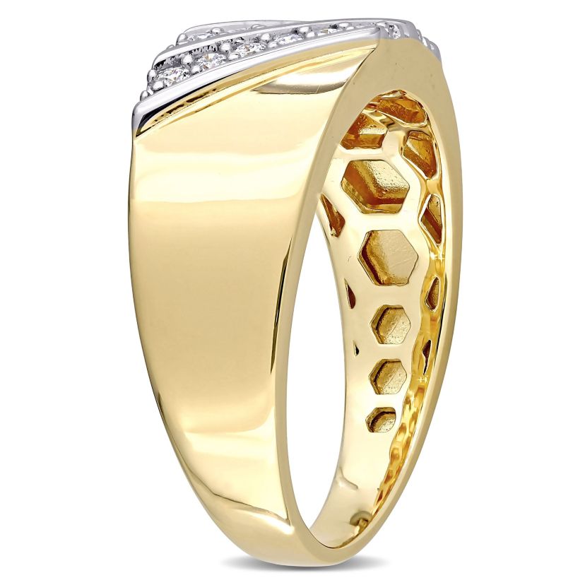 1/4 ct. t.w. Diamond Mens Ring in Two-Tone Sterling Silver