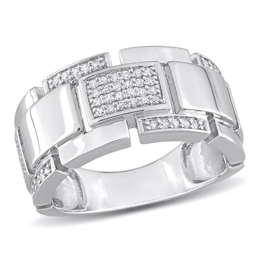 1/4 ct. t.w. Diamond Mens Ring in Sterling Silver