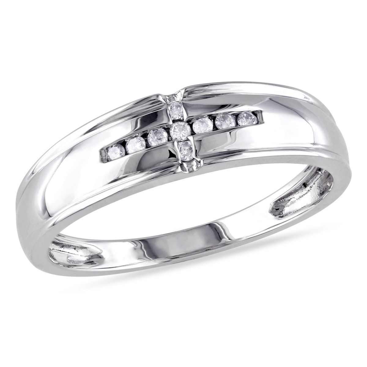 1/10 ct. t.w. Diamond Mens Ring in 10K White Gold