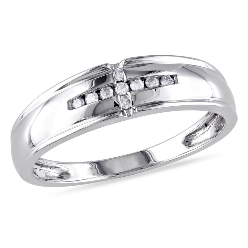 1/10 ct. t.w. Diamond Mens Ring in 10K White Gold