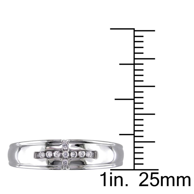 1/10 ct. t.w. Diamond Mens Ring in 10K White Gold