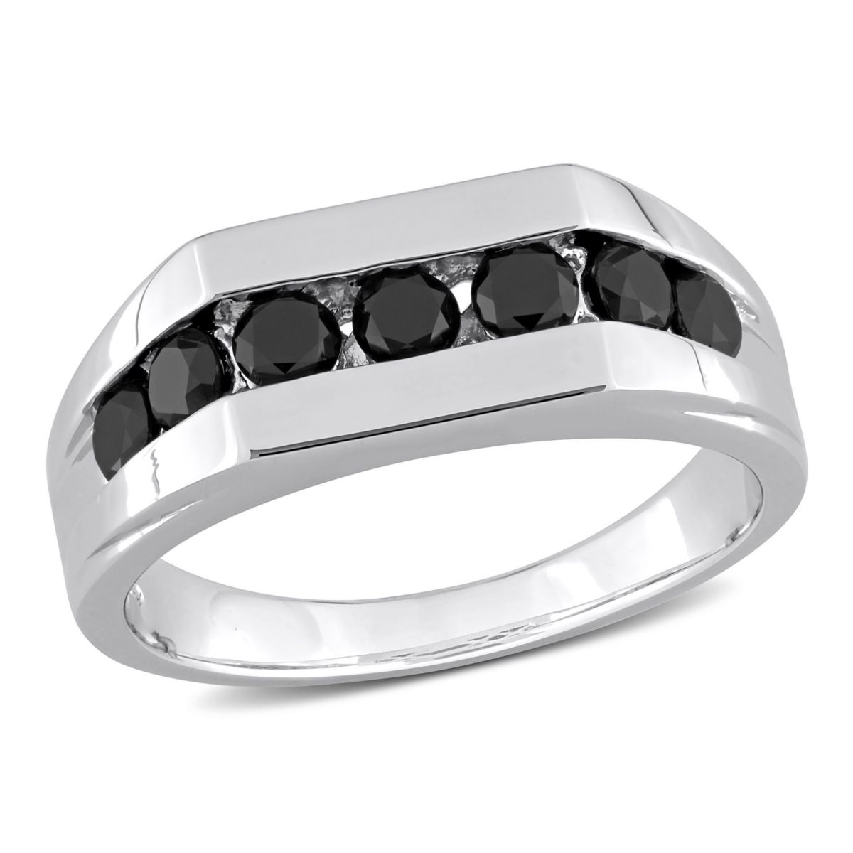 1 ct. t.w. Black Diamond Mens Ring in Sterling Silver