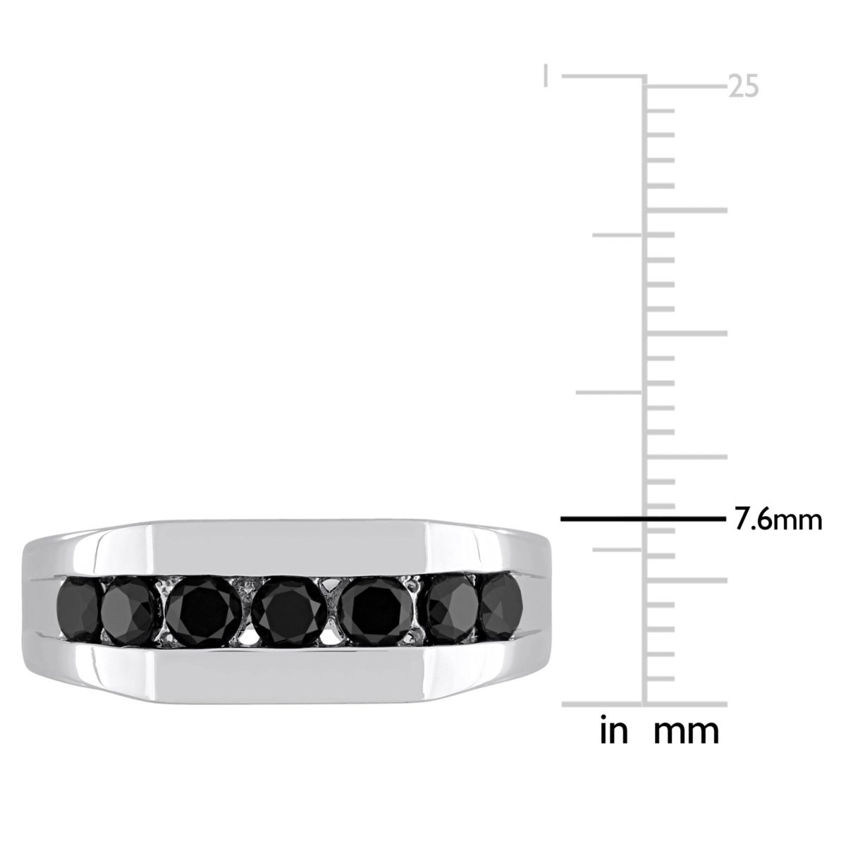 1 ct. t.w. Black Diamond Mens Ring in Sterling Silver