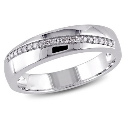 Belk & Co 1/10 ct. t.w. Diamond Men's Ring in Sterling Silver, White, 12.5 -  0075000582108