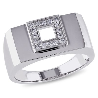 Belk & Co 1/5 ct. t.w. Diamond Men's Ring in 14K White Gold, 10.5 -  0075000576312