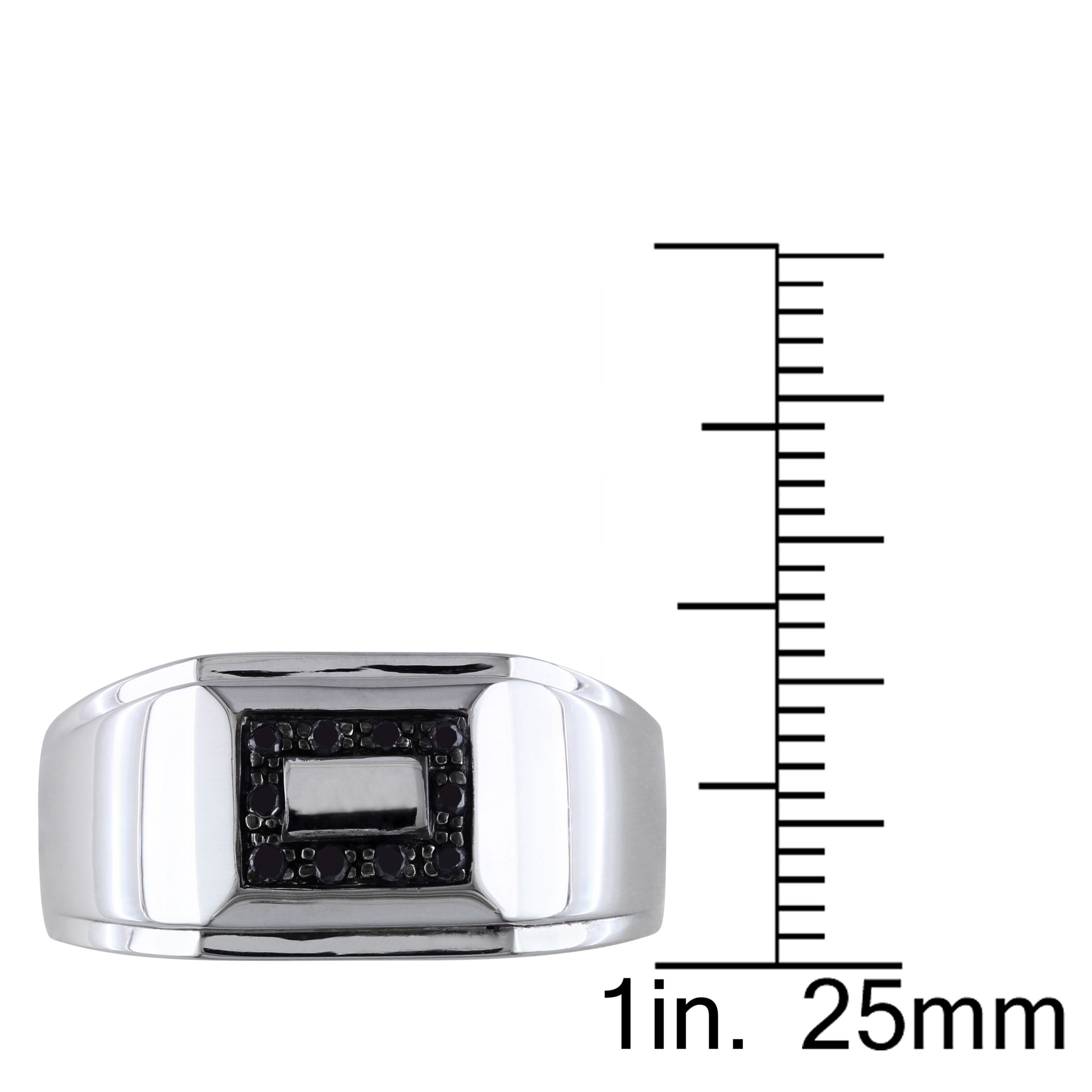 1/10 ct. t.w. Black Diamond Mens Ring in Sterling Silver with Black Rhodium Plated