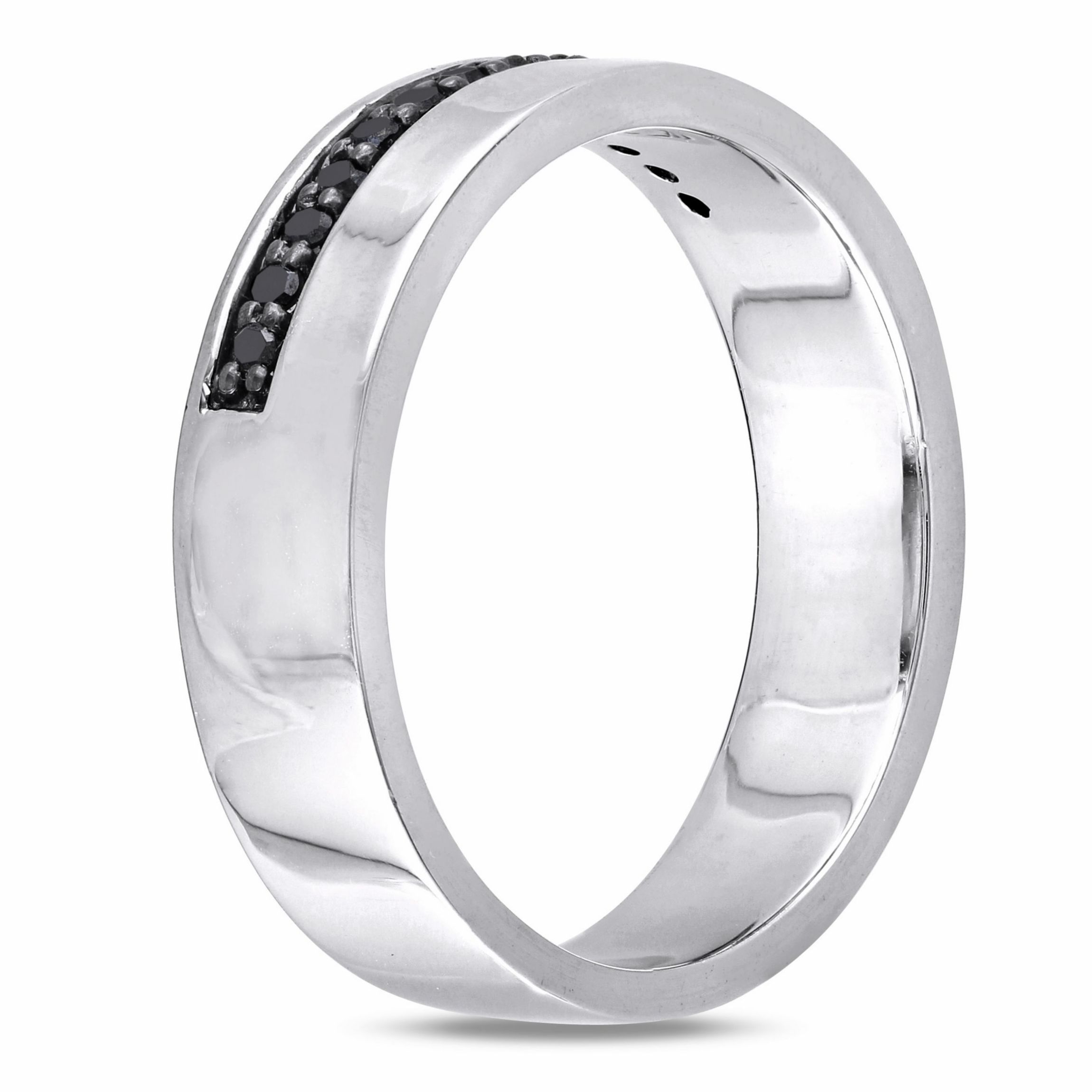 1/5 ct. t.w. Black Diamond Mens Ring in Sterling Silver with Black Rhodium Plated