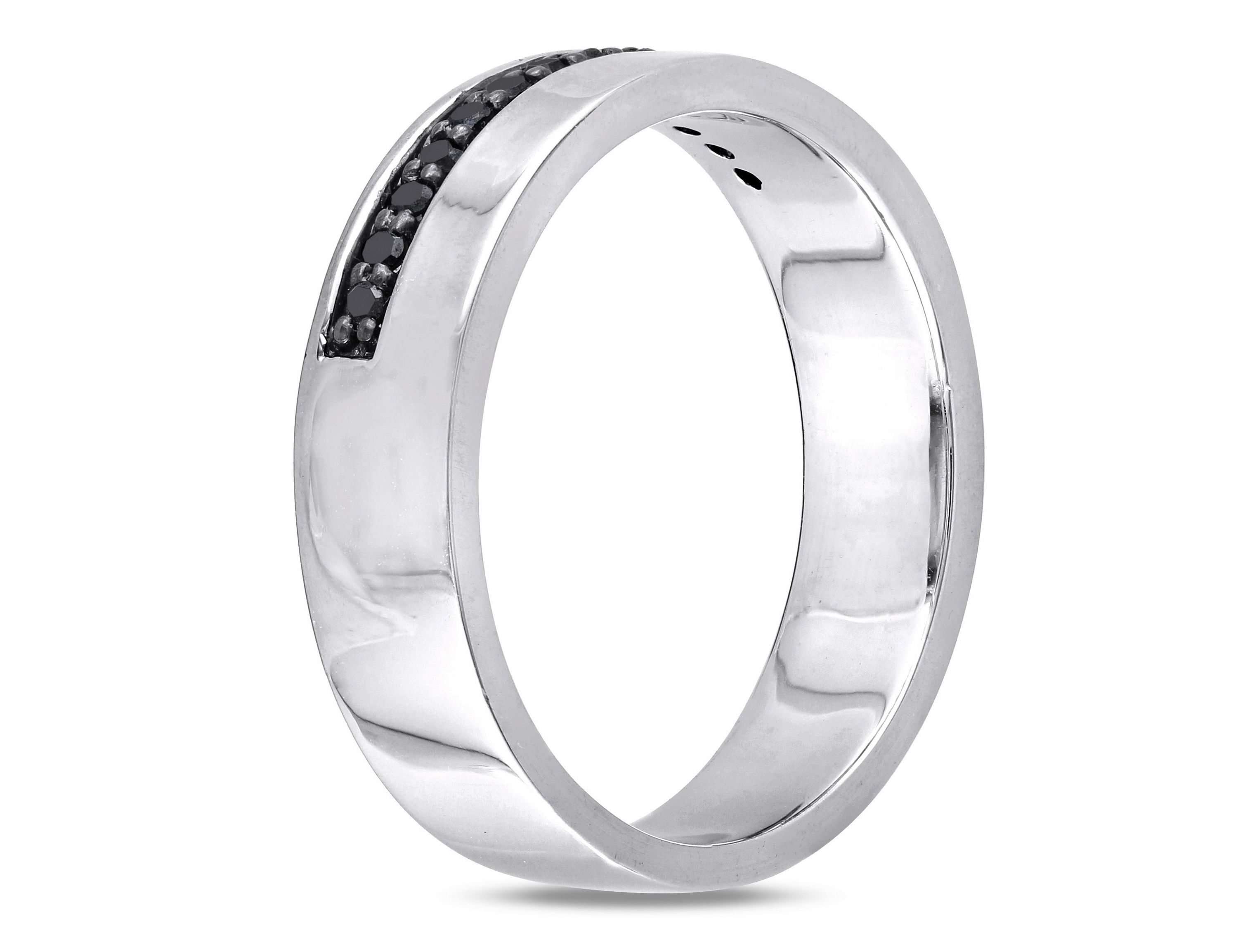 1/5 ct. t.w. Black Diamond Mens Ring in Sterling Silver with Black Rhodium Plated