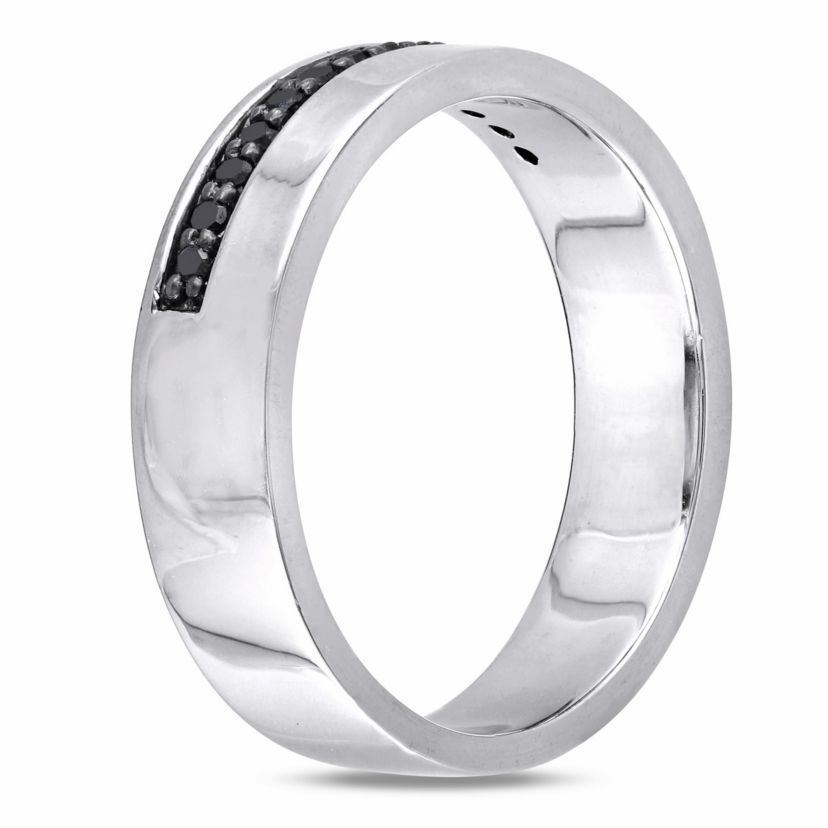 1/5 ct. t.w. Black Diamond Mens Ring in Sterling Silver with Black Rhodium Plated
