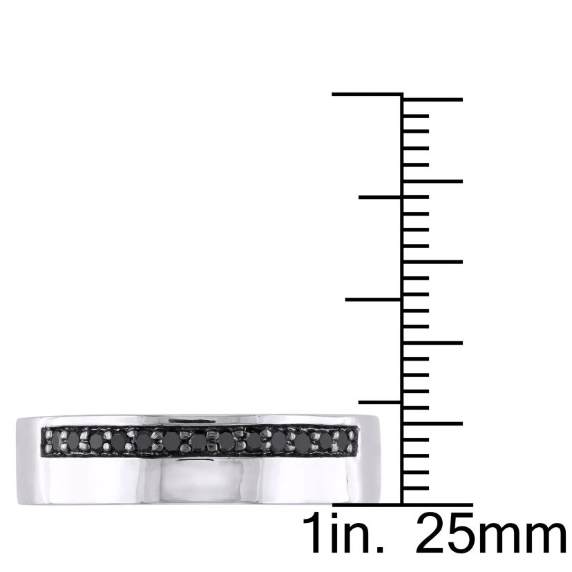 1/5 ct. t.w. Black Diamond Mens Ring in Sterling Silver with Black Rhodium Plated
