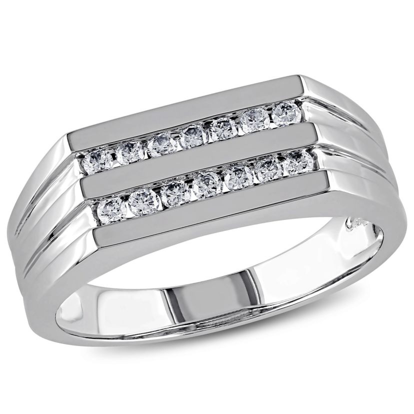 1/3 ct. t.w. Diamond Mens Ring in 10K White Gold