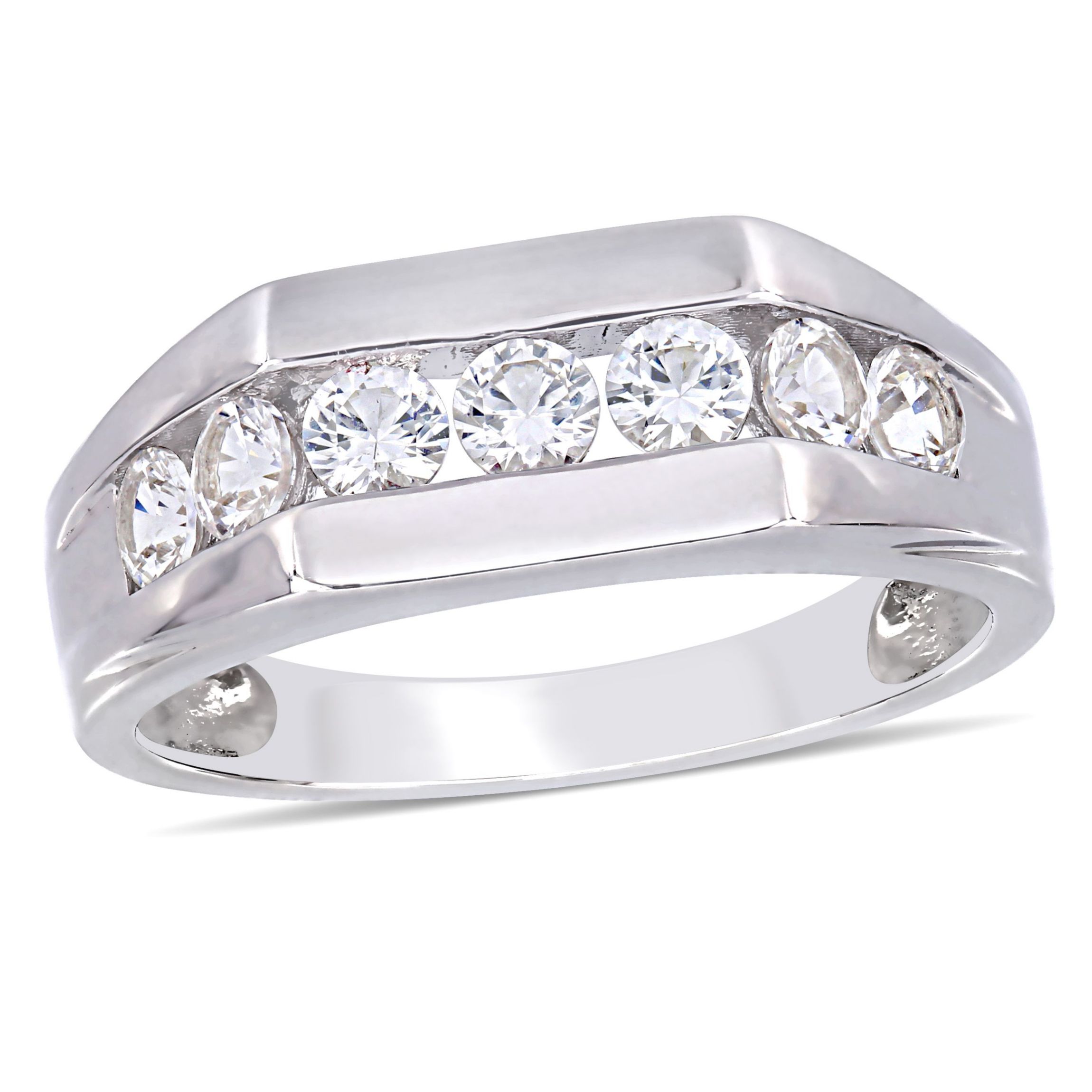 Lab Created Created White Sapphire Mens Ring in Sterling Silver