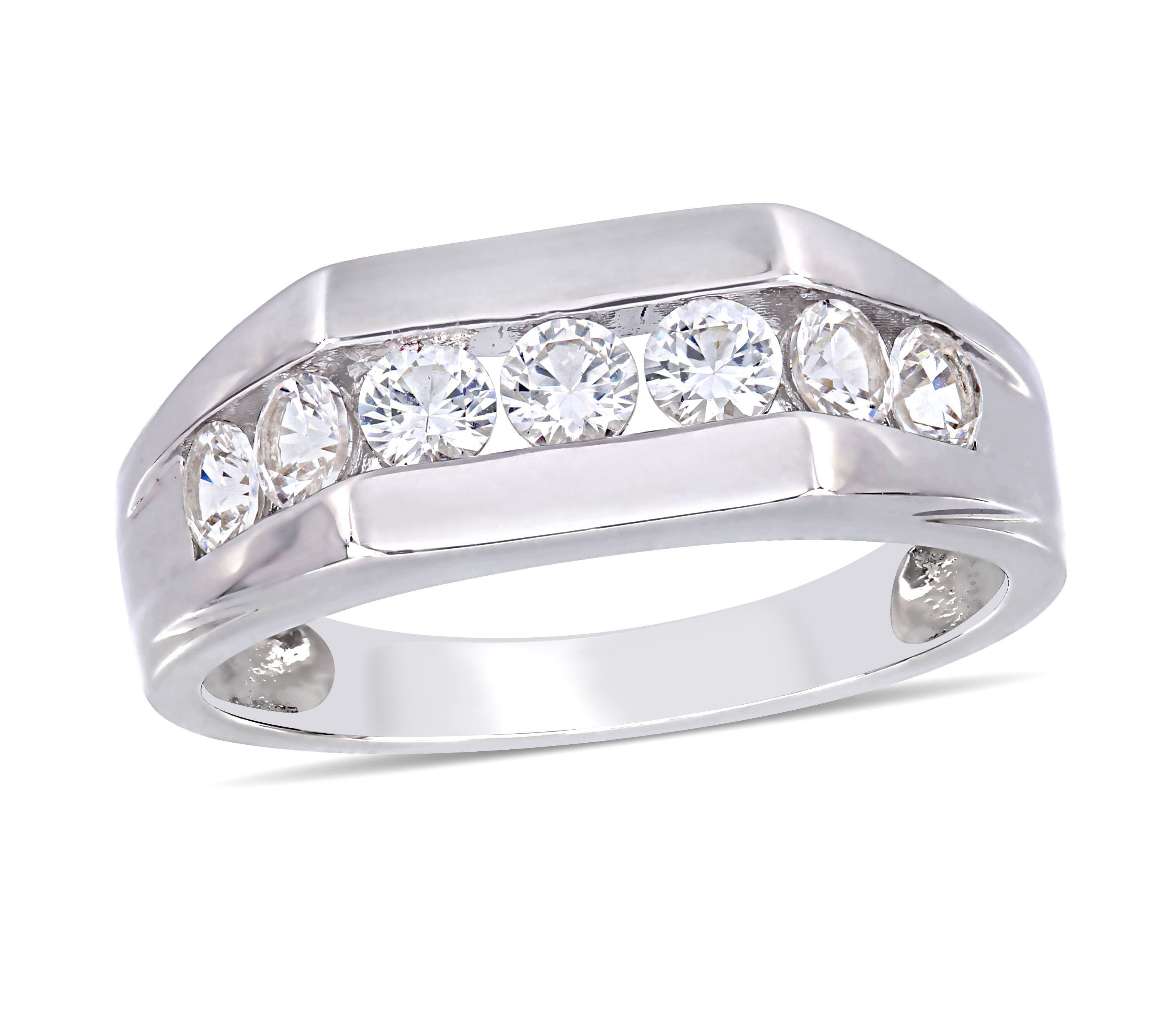 Lab Created Created White Sapphire Mens Ring in Sterling Silver
