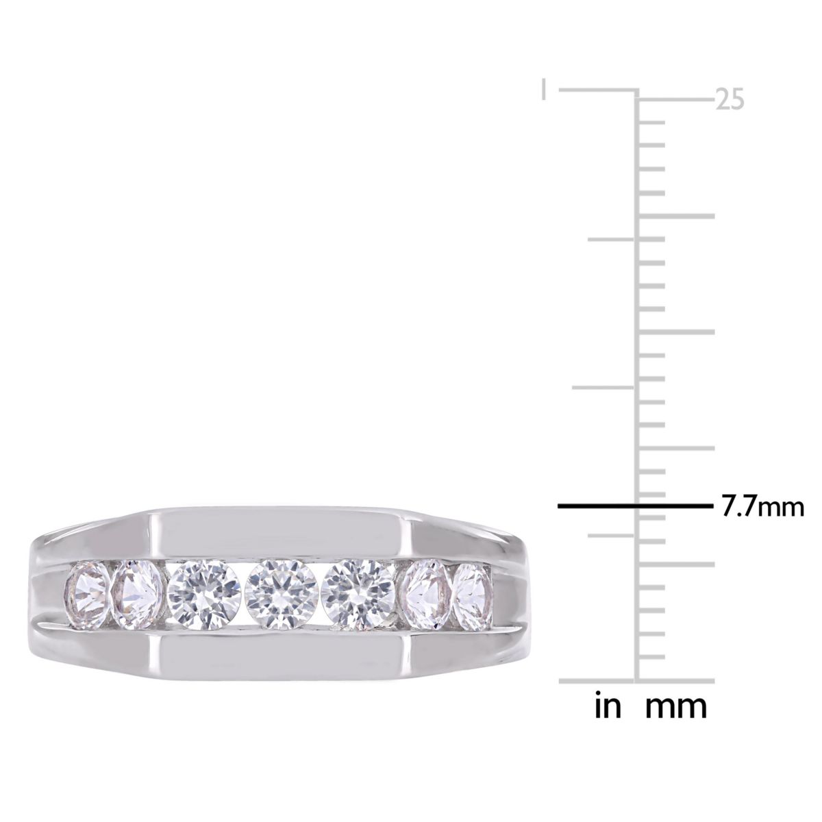 Lab Created Created White Sapphire Mens Ring in Sterling Silver