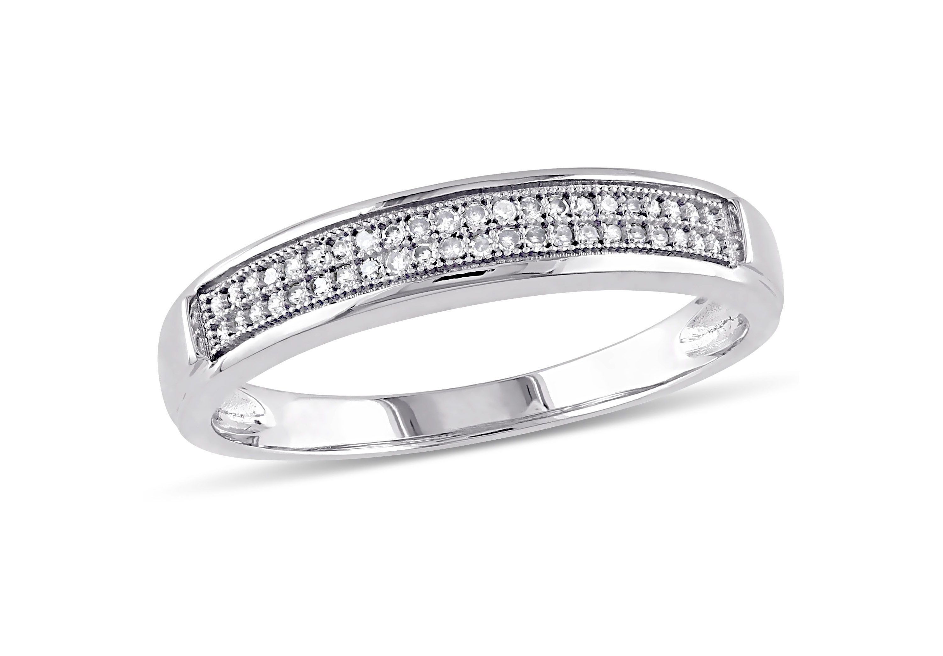 1/8 ct. t.w. Diamond Mens Ring in 10K White Gold