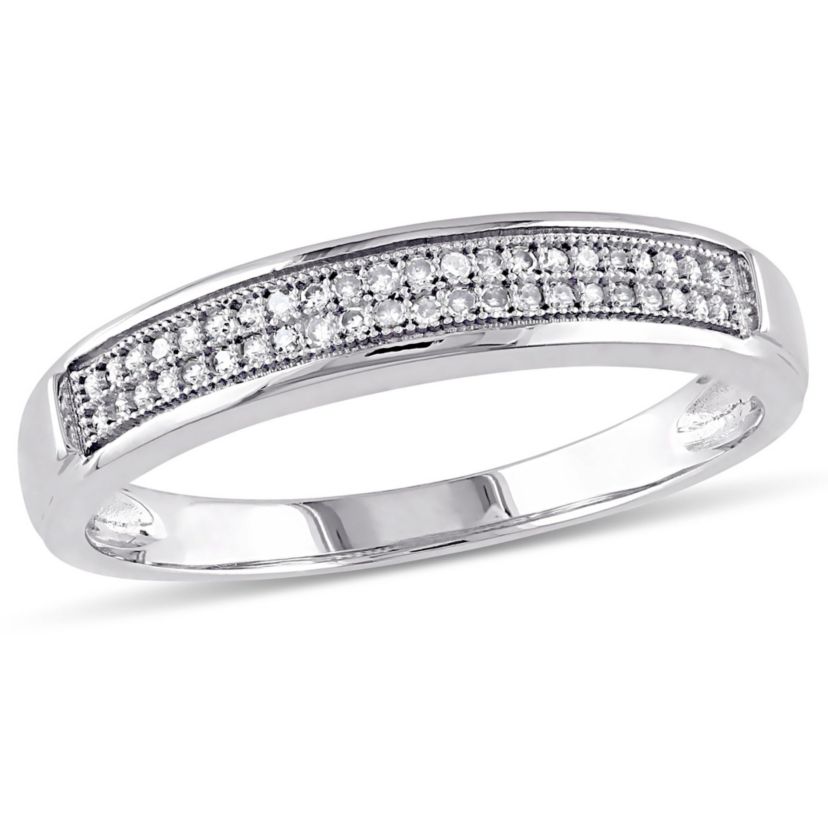 1/8 ct. t.w. Diamond Mens Ring in 10K White Gold