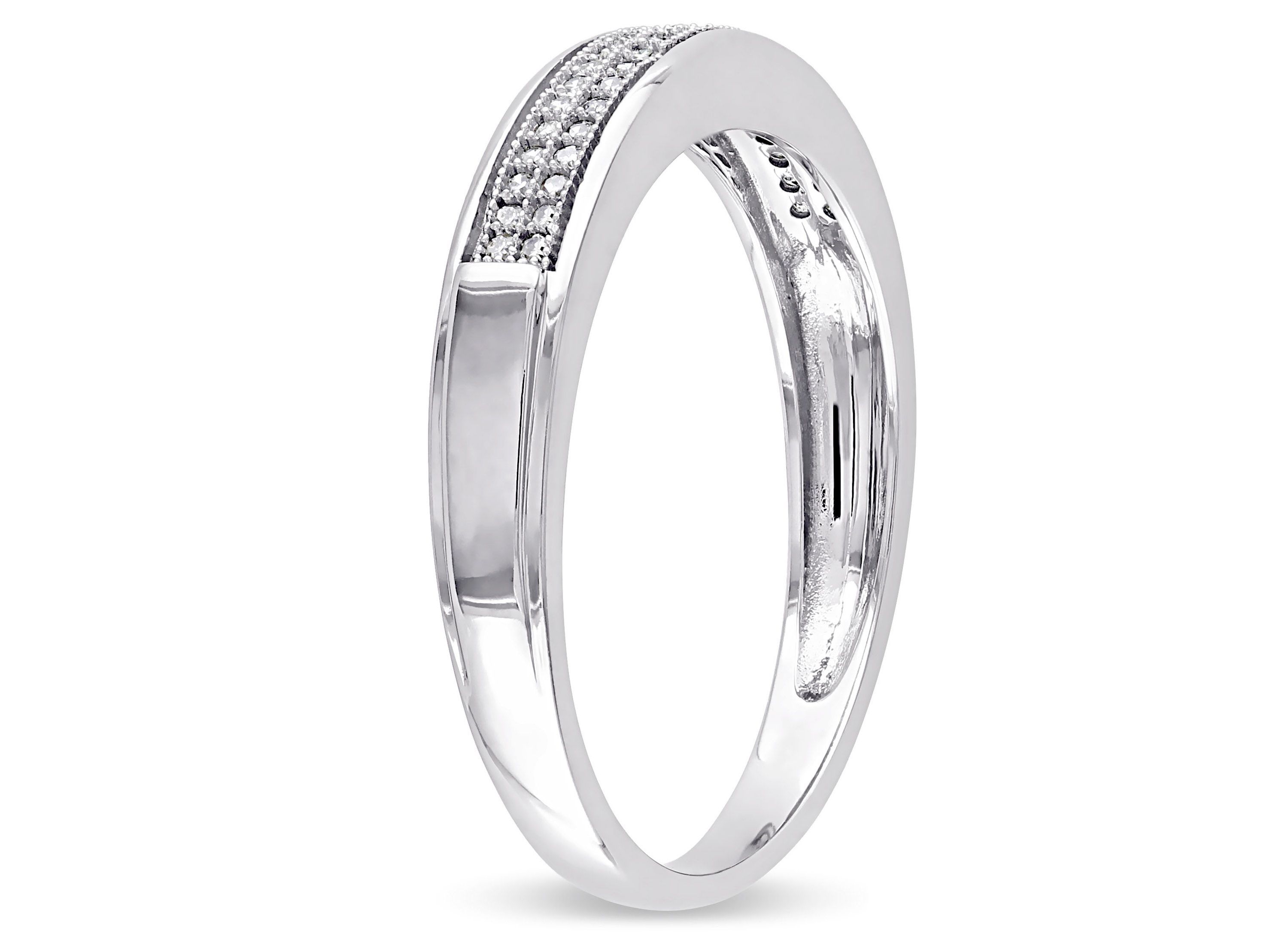 1/8 ct. t.w. Diamond Mens Ring in 10K White Gold