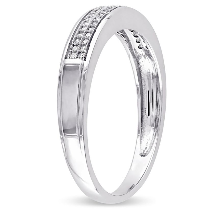 1/8 ct. t.w. Diamond Mens Ring in 10K White Gold