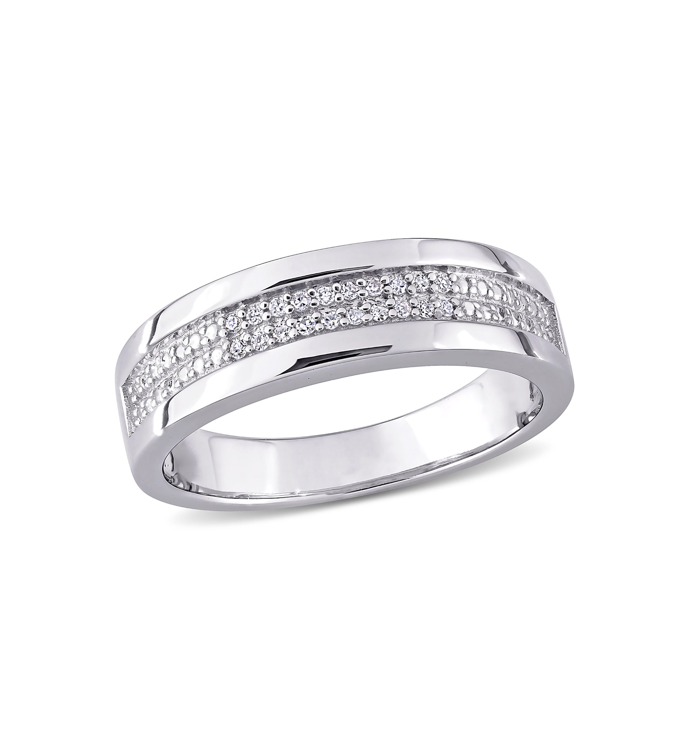 1/10 ct. t.w. Diamond Mens Ring in Sterling Silver