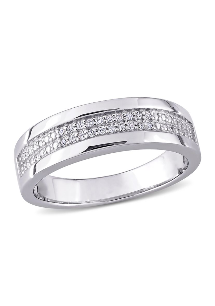 1/10 ct. t.w. Diamond Mens Ring in Sterling Silver