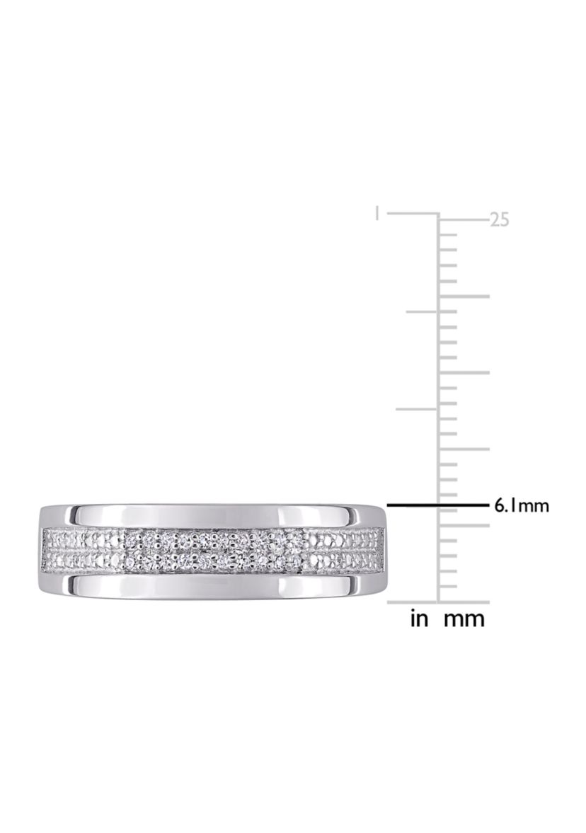 1/10 ct. t.w. Diamond Mens Ring in Sterling Silver
