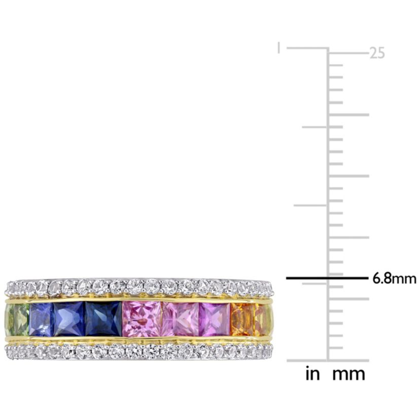 Multi-Color Sapphire Ring in 14K Yellow Gold