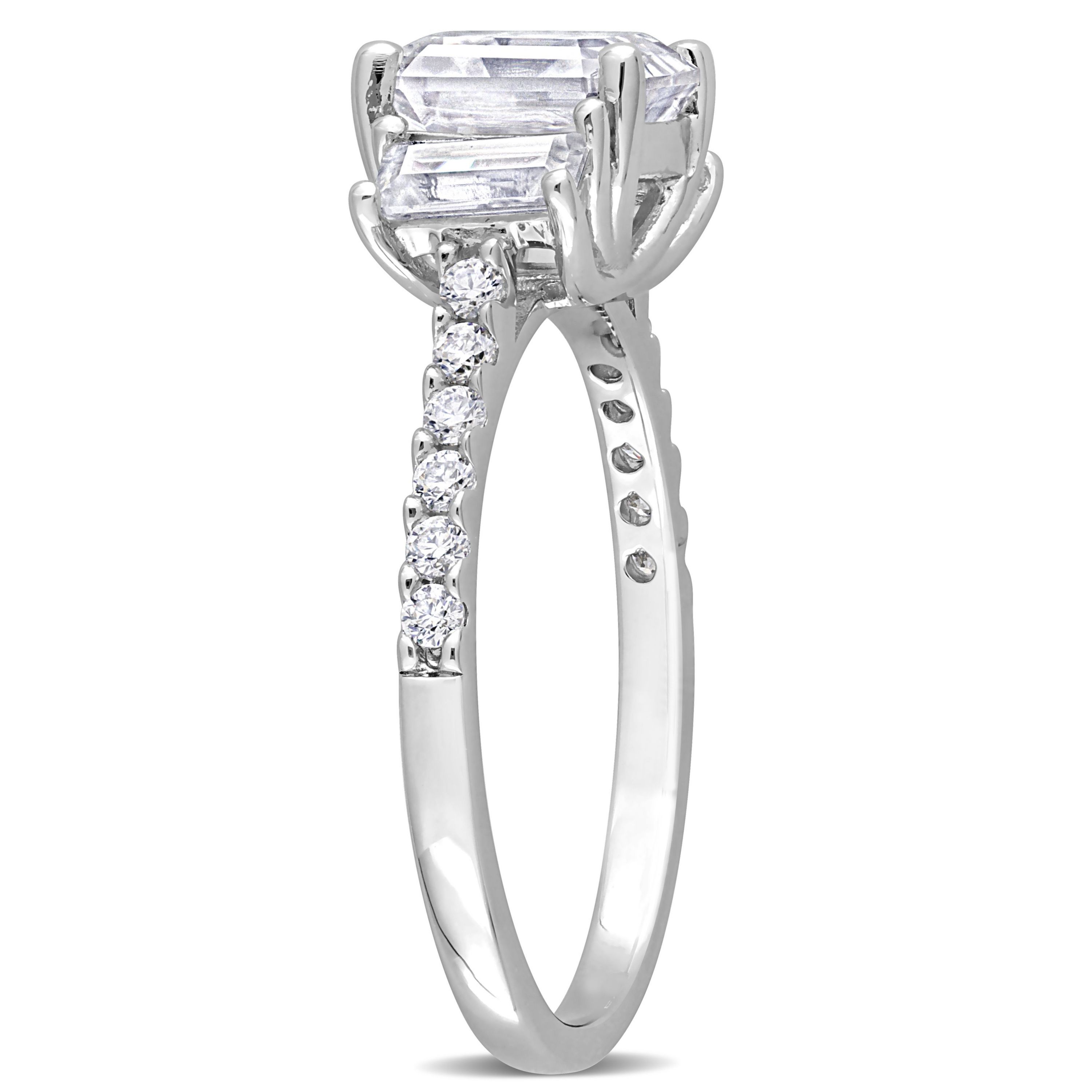 Lab Created Created White Moissanite Cocktail Ring in Sterling Silver