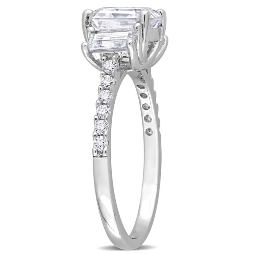 Lab Created Created White Moissanite Cocktail Ring in Sterling Silver