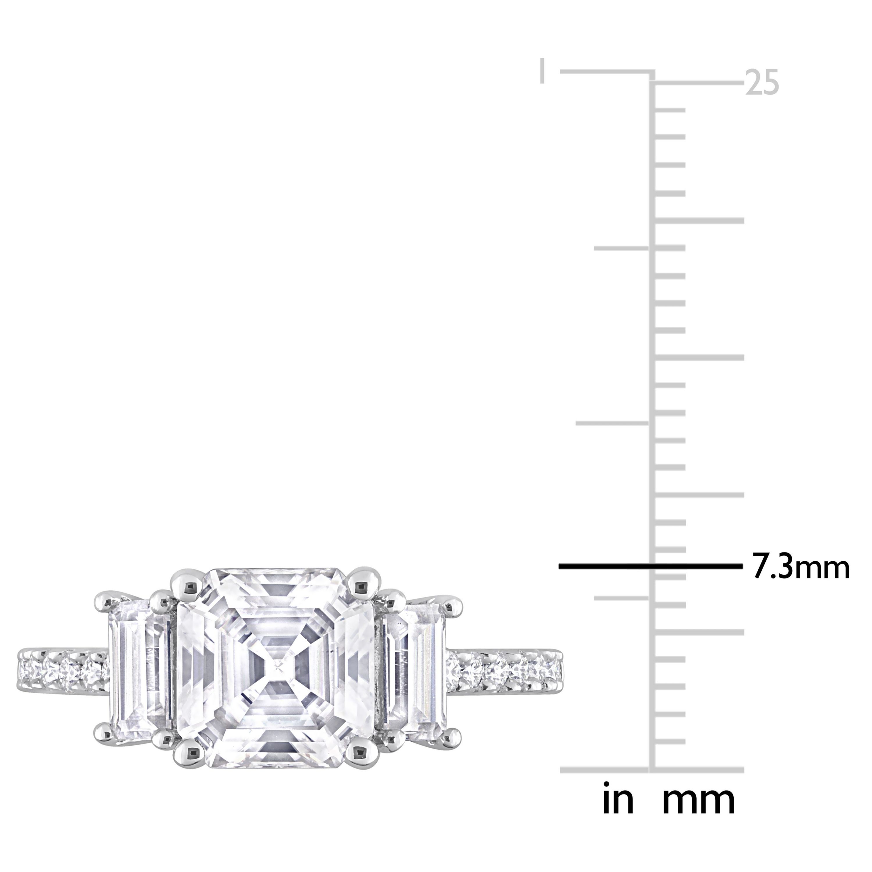 Lab Created Created White Moissanite Cocktail Ring in Sterling Silver