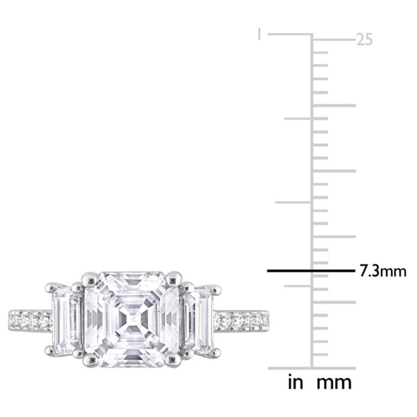 Lab Created Created White Moissanite Cocktail Ring in Sterling Silver