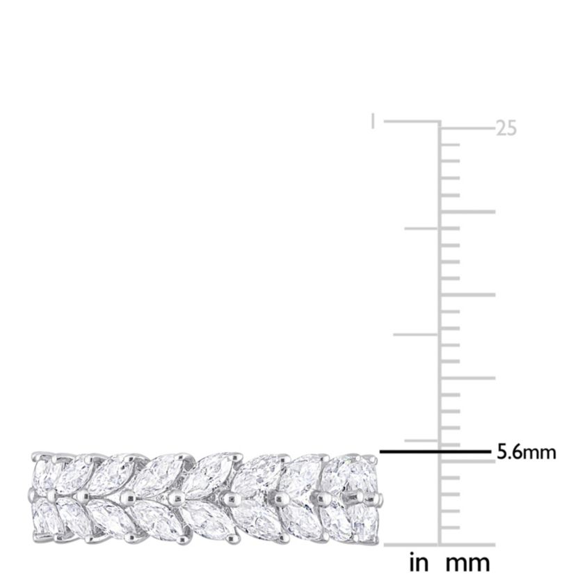 Lab Created Created White Moissanite Eternity Ring in Sterling Silver