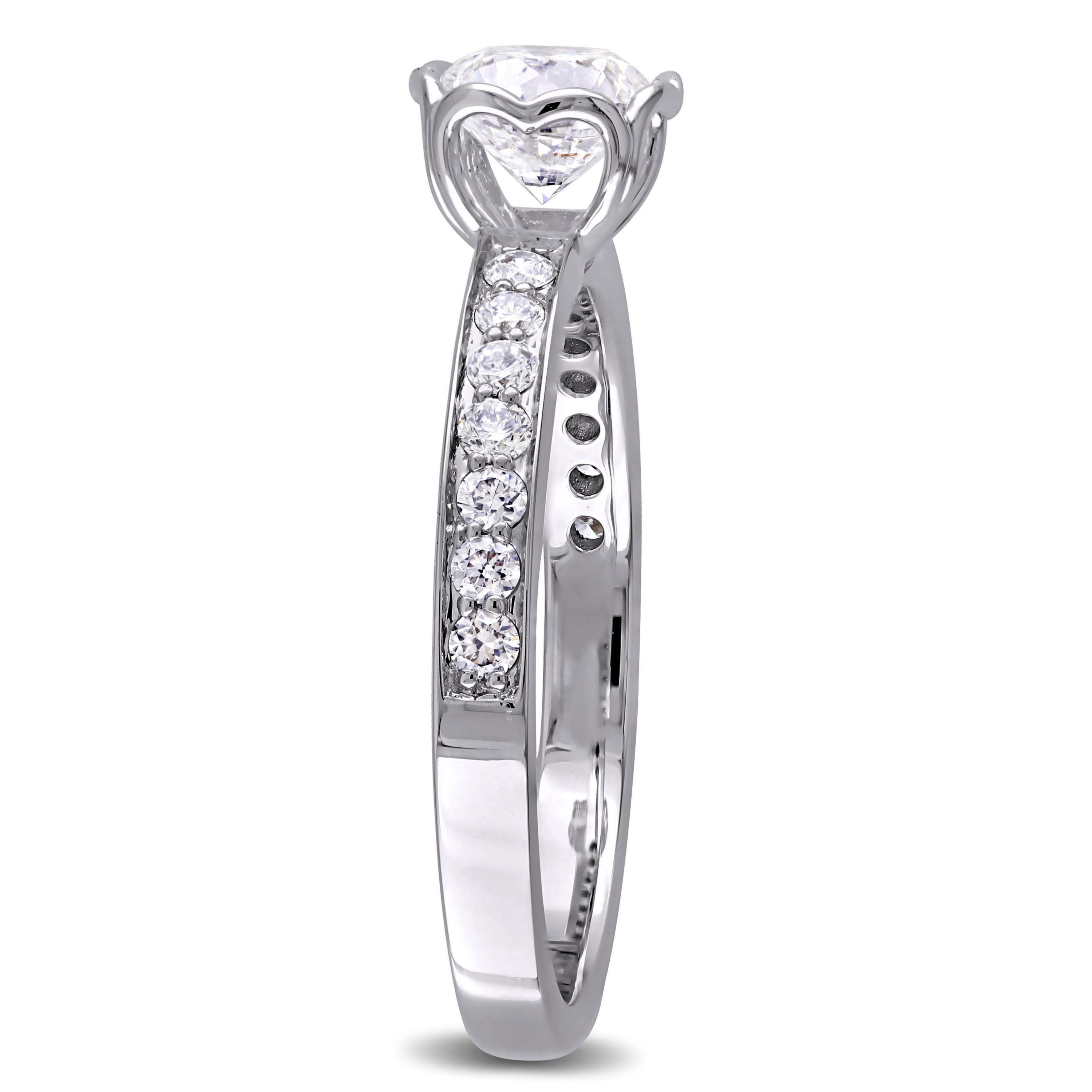 Belk & Co. 1 ct. t.w. Diamond Raised Engagement Ring with Heart Design ...