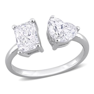 Belk & Co Lab Created 2 ct. t.w. Lab Grown Diamond 2-Stone Engagement Ring in 14K White Gold, 6 -  0075000740539