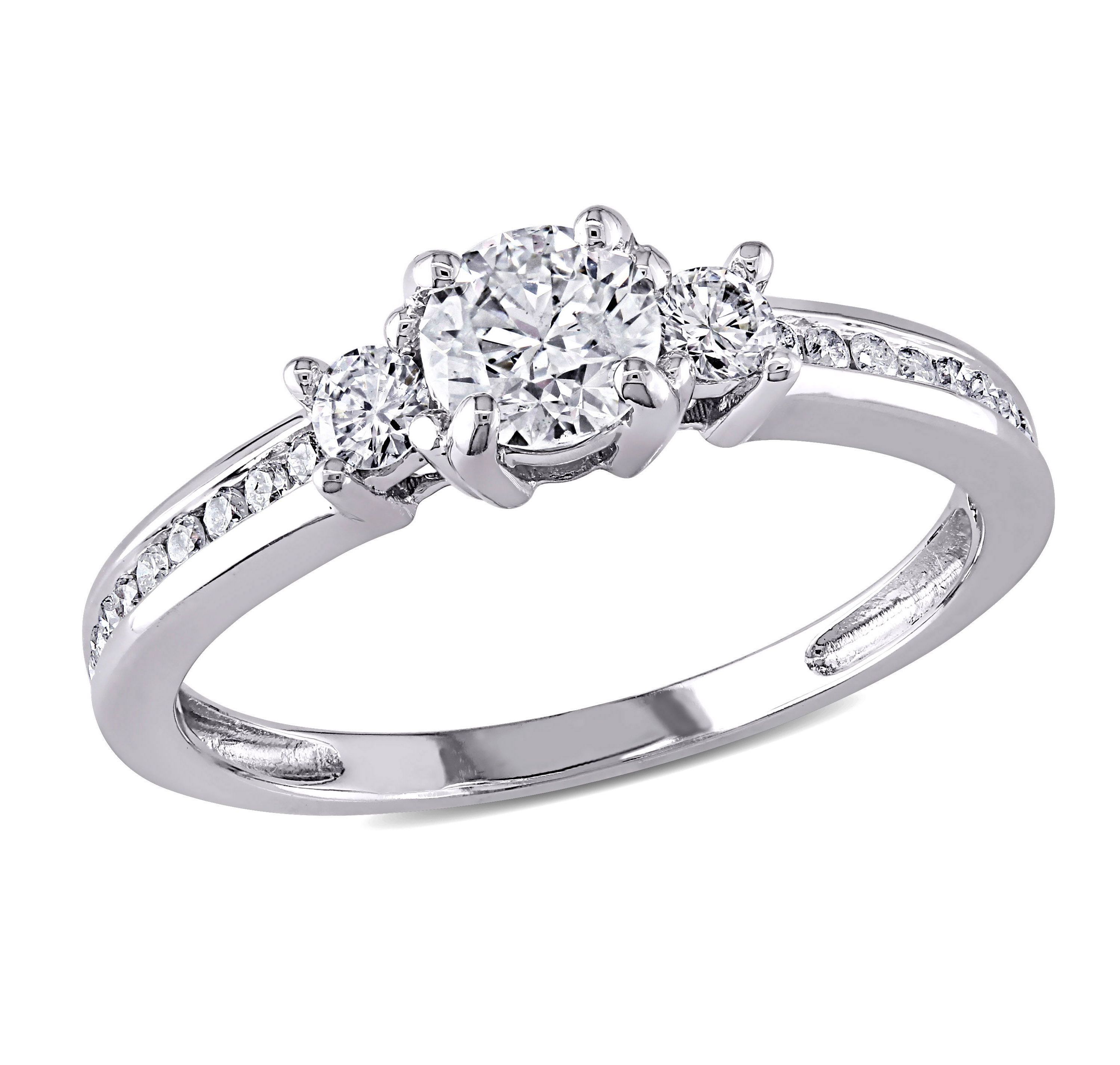 Belk & Co. 4/5 ct. t.w. Diamond 3-Stone Solitaire Ring in 14K White ...