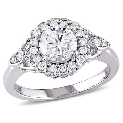 Belk & Co 1.23 ct. t.w. Diamond Floral Engagement Ring in 14K White Gold