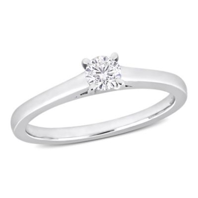 Belk & Co 1/4 ct. t.w. Diamond Solitaire Engagement Ring in Platinum, White, 8 -  0075000734224