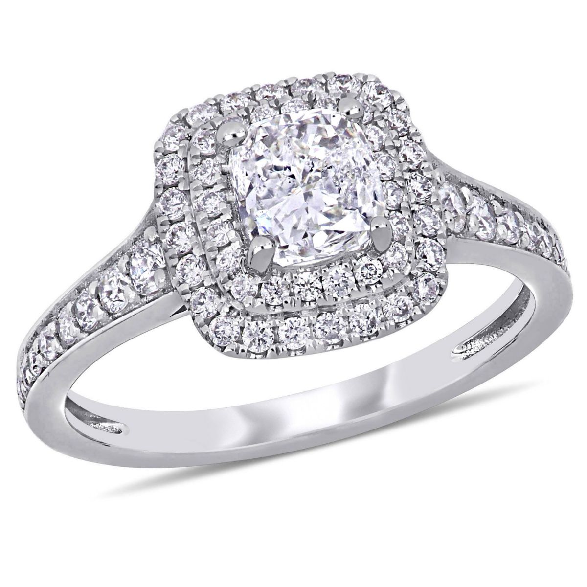 Belk & Co. 1.47 ct. t.w. Diamond Double Halo Engagement Ring in 14K ...