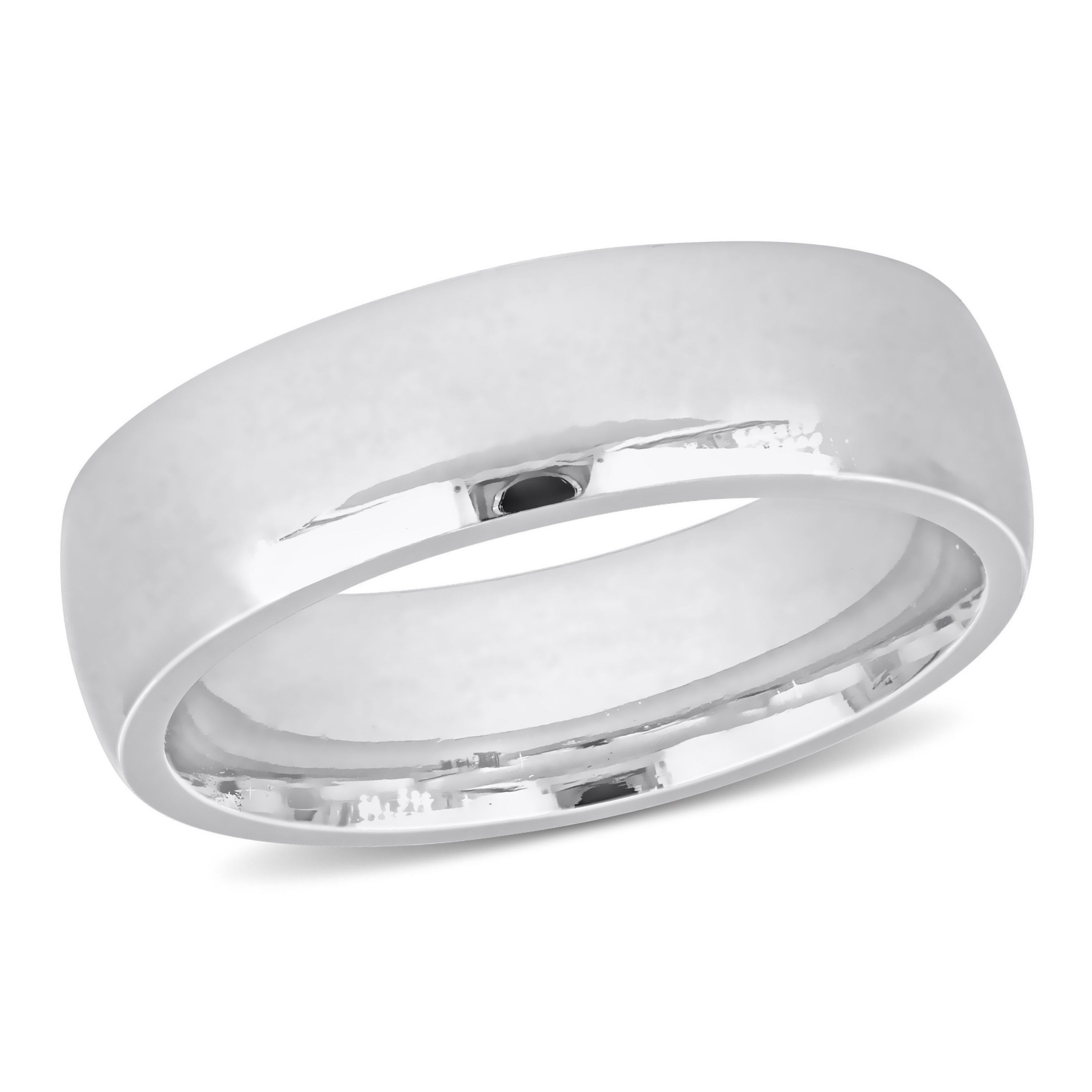 Comfort Fit Mens Wedding Band in 14K White Gold