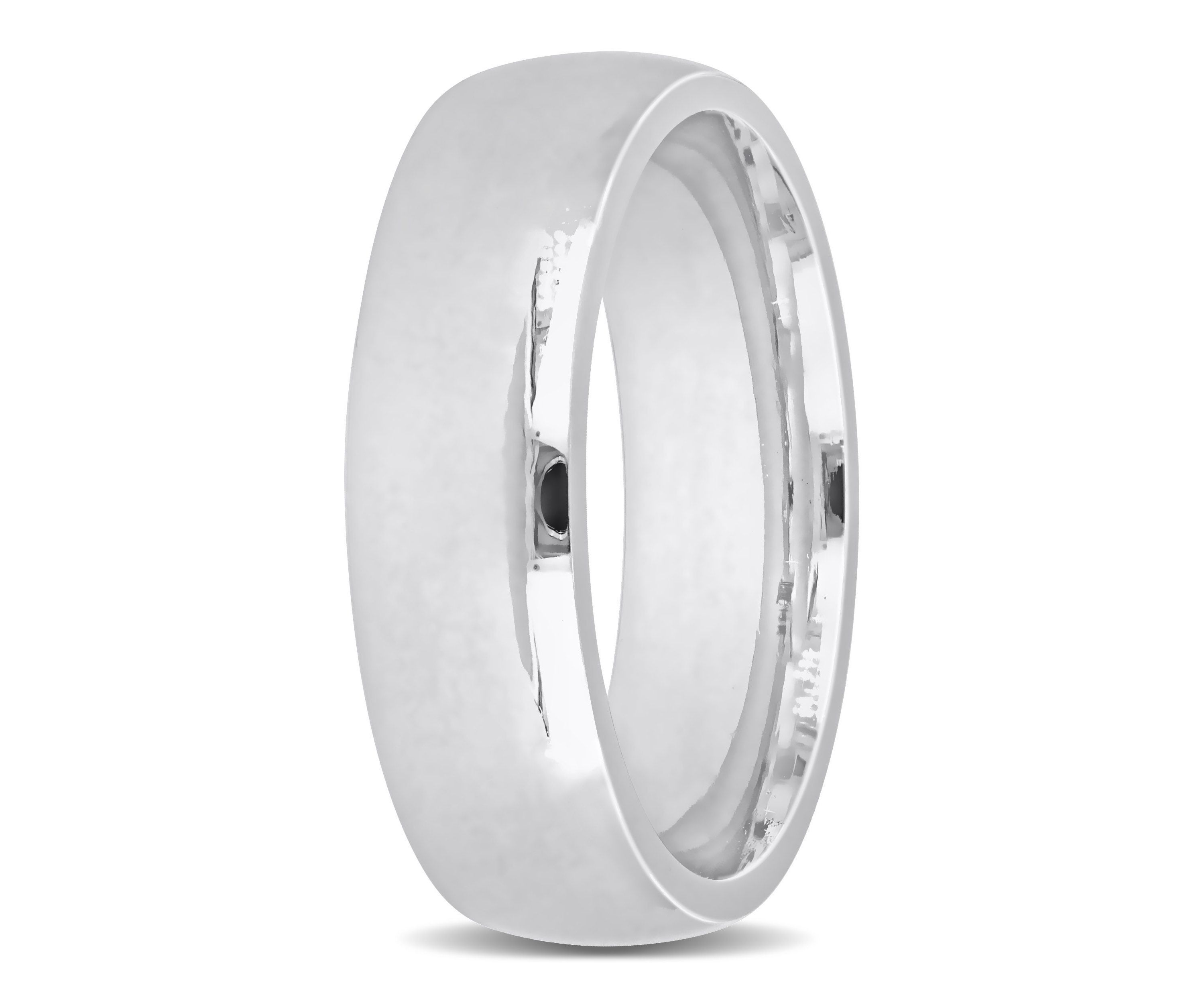 Comfort Fit Mens Wedding Band in 14K White Gold
