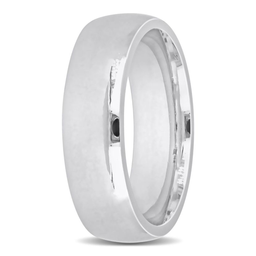 Comfort Fit Mens Wedding Band in 14K White Gold