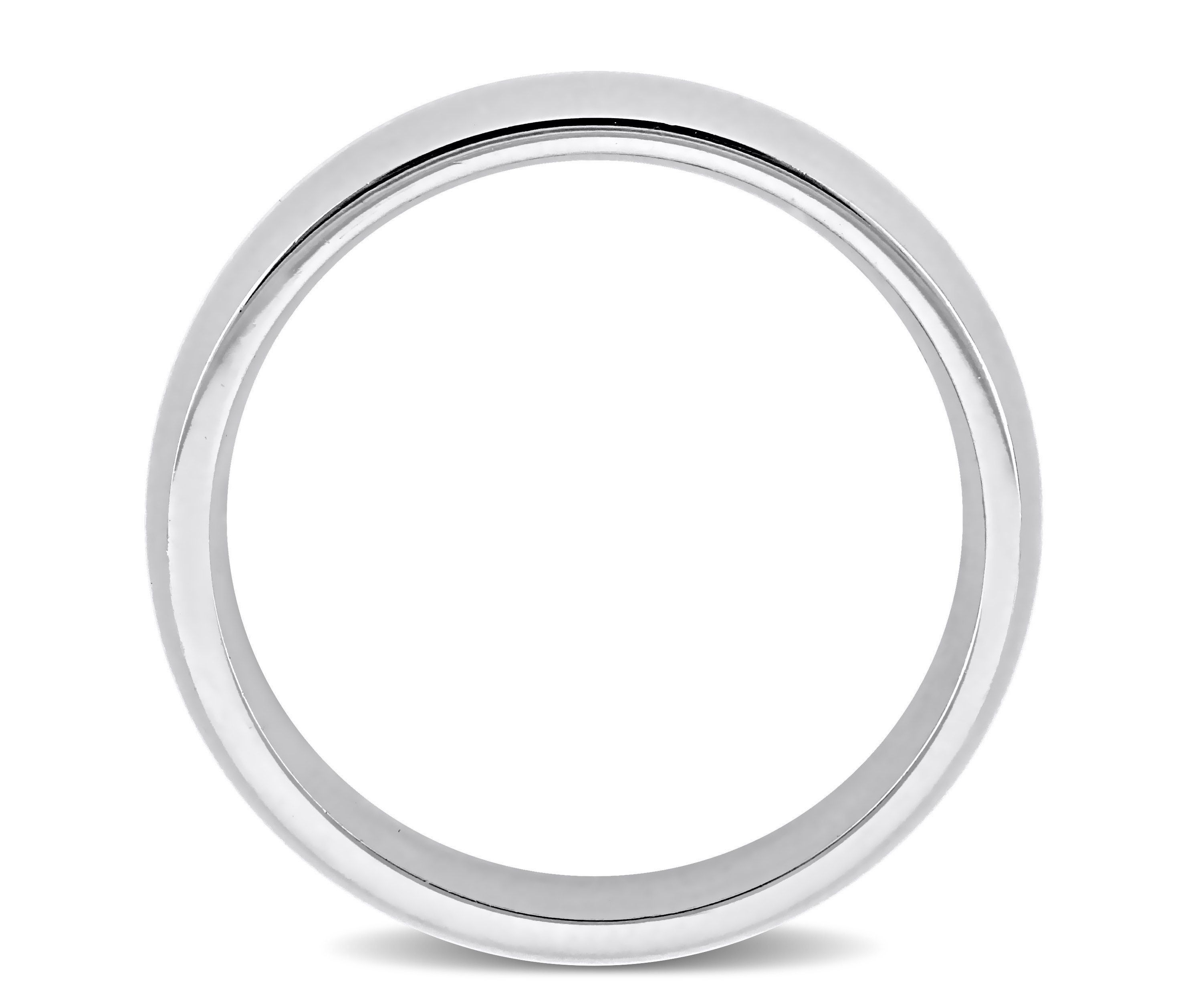 Comfort Fit Mens Wedding Band in 14K White Gold
